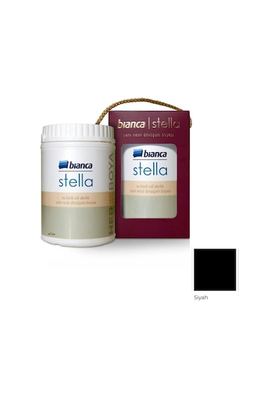 Stella Boya Yeni Nesil Yaşam Boyası 1 Lt Siyah Dolap Fayans Cam Plastik Ahşap Boyası Diğer