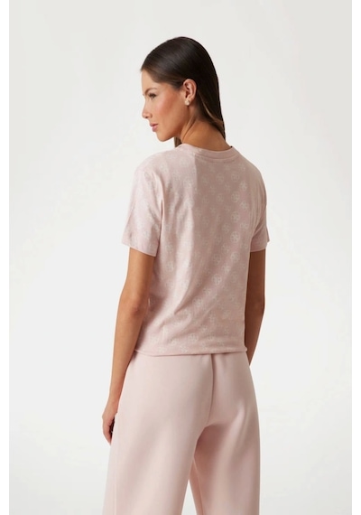 Guess Kadın Pembe 4g Logolu T-shirt Pembe