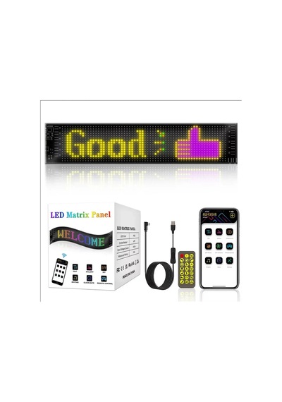 Led Ekran Matrix Panel Cama Yapışan En Büyük Boy 16x96 Telefon App Kontrol Digital Araba Yazısı