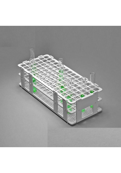 Borox Tüp Standı 90 Tüplük Plastik Deney Tüpü Sporu Beyaz 13 MM Çap