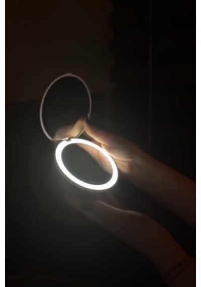 Lom2062-16 Led Işıklı 1x-5x Şarj Edilebilir Cep - Çanta Makyaj Aynası Beyaz Genel