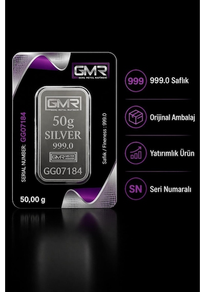 Gmr 50 Gram Külçe Gümüş