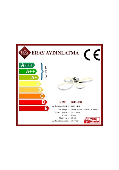 Eray Aydınlatma 1011-Kr Krom Led Avize