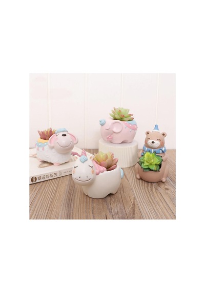 Sevimli Unicorn Kaktüs Saksısı Pembe