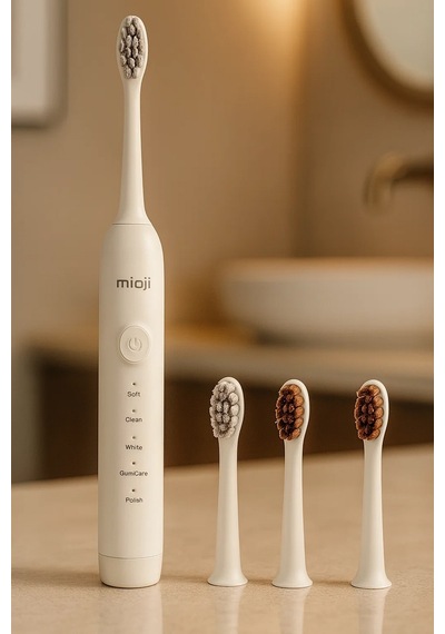 Mioji Oral B1 Şarj Edilebilir IPX8 5 Modlu Diş Fırçası Beyaz + 3 Yedek Başlık