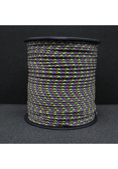 Mg Ropes Paracord İp 4 Mm Mor Yeşil Desenli No:36 10 Metre Çok Renkli