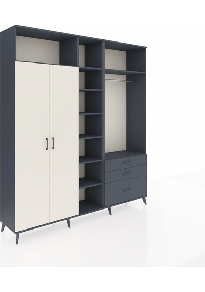 Hyperion Dolap 9 Raflı 3 Çekmeceli 2 Askılı 220x44x243 Antrasit-aytaşı/antrasit Aytası/antrasıt Hyperion Dolap 9 Raflı 3 Çekmeceli 2 Askılı 220x44x243 Antrasit-aytaşı/antrasit Aytası/antrasıt