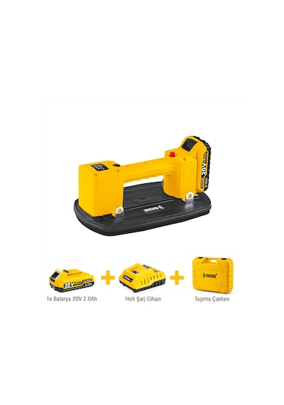 Sgs5418 - Akülü Vakumlu Seramik Cam Ahşap Vantuzu 20 Volt 2 Amper 200 Kg
