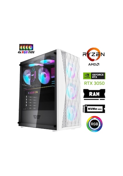 Xaser XSR1197 R5-5500 32 GB 1 TB M.2 NVMe SSD 6 GB RTX3050 Free Dos Masaüstü Oyuncu Bilgisayarı