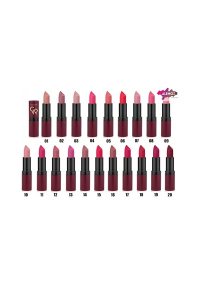Velvet Matte Lipstick No: 19 - Yoğun Pigmentli Kadifemsi Mat Ruj Çok Renkli