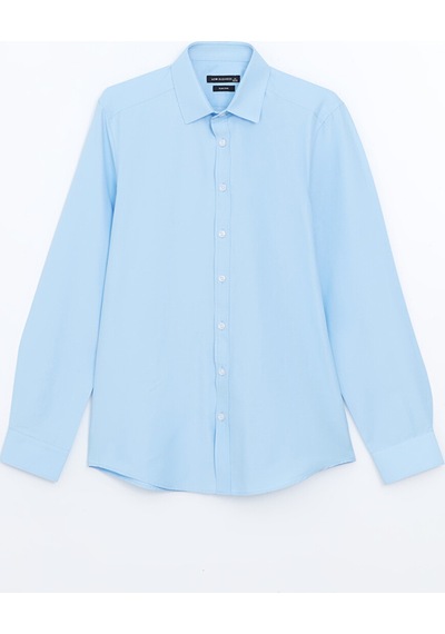 Lcw Busıness Mavi Slim Fit Uzun Kollu Poplin Erkek Gömlek
