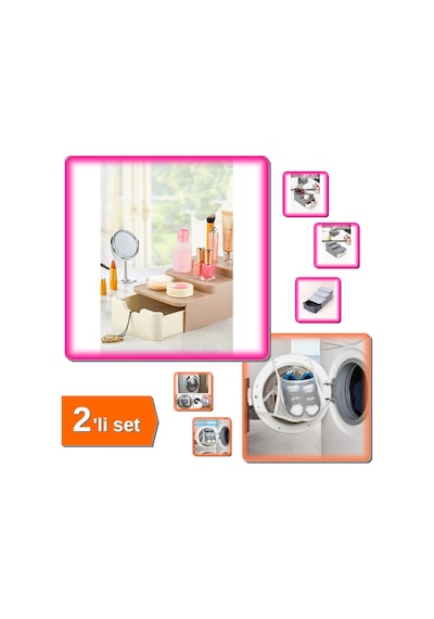 Compact Çekmeceli Ve Standlı Düzenleyici + Kapak Bağlamalı Ayakkabı Yıkama Filesi - 2li Set K6d0m7 Belirtilmemiş