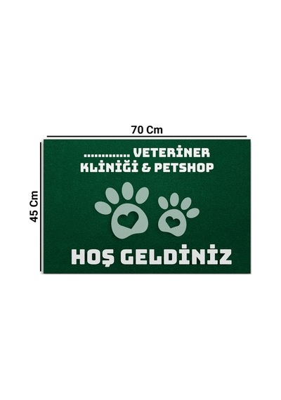 Valerine Life İsme, Kişiye Veya Firmaya Özel Veteriner Kliniği Ve Pet Shop Temalı Yeşil Hoş Geldiniz Kahverengi