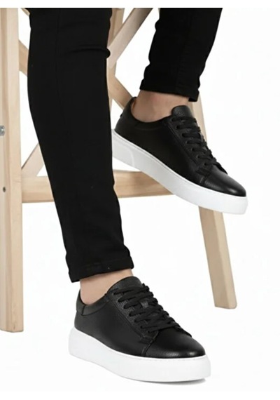 Makras Exclusive 777 Erkek Deri Sneaker Ayakkabı Siyah