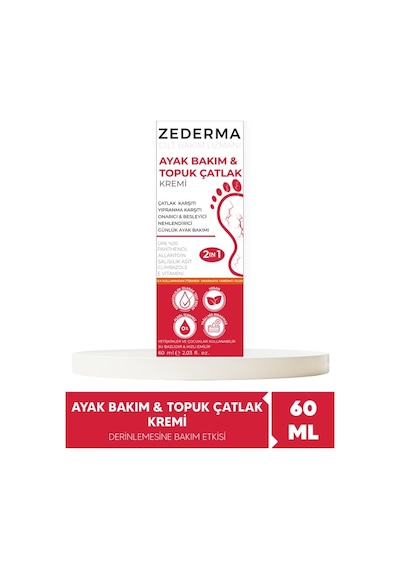 Zederma 60 Ml Ayak Bakım & Topuk Çatlak Kremi %20 Üre İle Hızlı Nemlendirme Sağlar