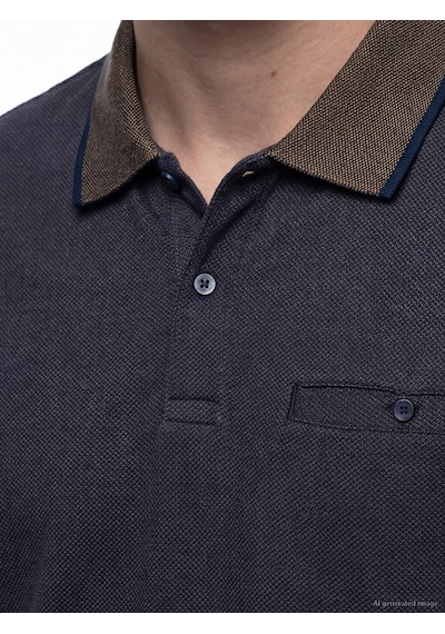 Lcwaıkıkı Classic Kahverengi Polo Yaka Erkek Dokulu Tişört