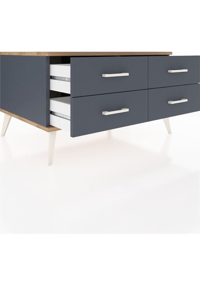 Kronos Şifonyer 4 Raflı 88x59x48 Antrasit-çam/antrasit Çam/antrasit