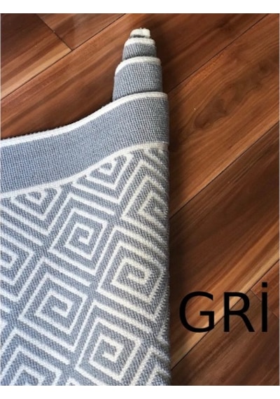 Alize Yıkanabilir Bukle Pamuklu Kilim Labirent Gri