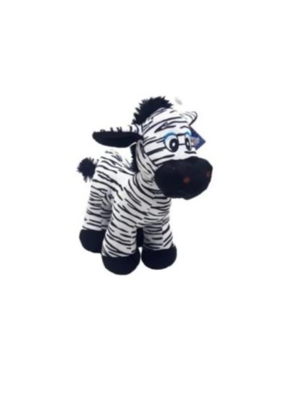 Zebra Figürlü Pelüş Oyuncak - 30cm Beyaz - Siyah