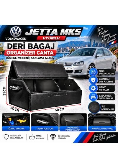 Volksvogen Jetta Mk5 Uyumlu Oto Bagaj Organizeri Deri Bagaj Kutu Çanta 1