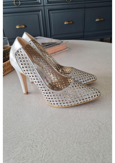 135 5399 Topukla Kadın Taşlı İnce Topuklu Stiletto Abiye Ayakkabı 001