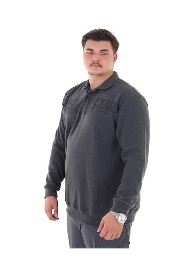 Erkek Battal Beden 158 Kiloya Kadar Uygun Bedenli Geniş Kalıp Baskılı Polo Yaka Selanik Sweat Antrasit Erkek Battal Beden 158 Kiloya Kadar Uygun Bedenli Geniş Kalıp Baskılı Polo Yaka Selanik Sweat Antrasit