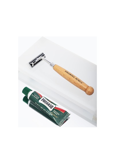Pharma Acqua Doğal Bambu Saplı Tıraş Bıçağı + Proraso Okaliptüs Tıraş Kremi 10 Ml