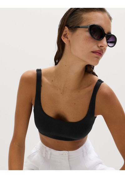Marks & Spencer Dokulu Scoop Yaka Bikini Üstü Siyah
