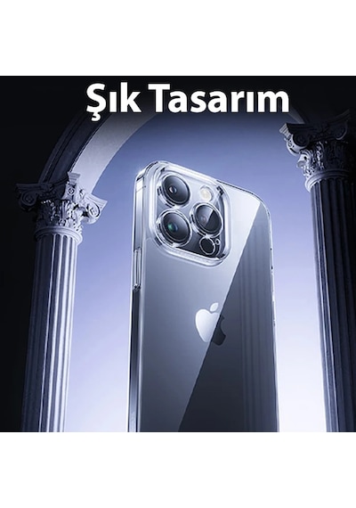 Baseus İphone 15 Schott Serisi Şeffaf Silikon Kılıf + Tempered Ekran Koruyucu Set- 5775