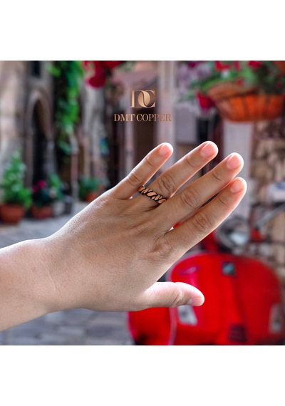 Dmt Copper Home El Yapımı Örgülü Bakır Yüzük, Antik Rustik Tasarım, Ayarlanabilir, Kırmızı Hediye Kutusu İle, Gaziantep El Sanatları 46375681
