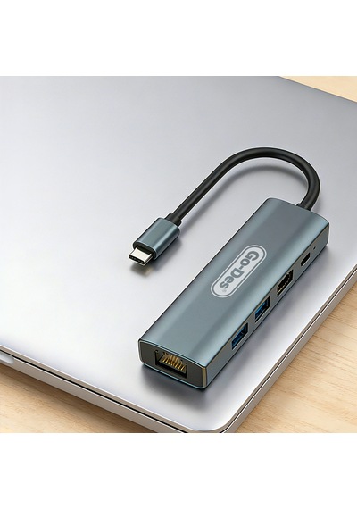 Go Des Gd-6873 Type-c To Hdtv 5in1 8k Dönüştürücü Adaptör Gri
