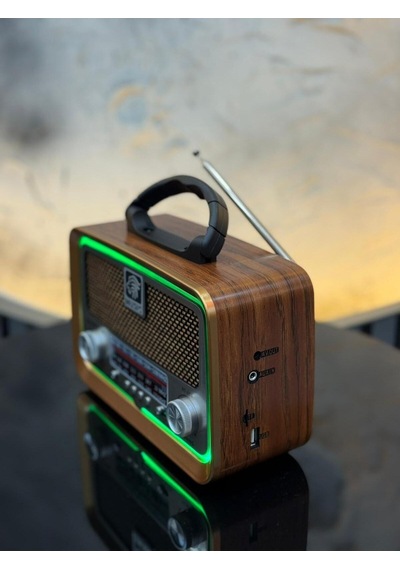 Everton Rt-654 Nostaljik Led Işıklı Radyo Fm / Am / Sw Destekli Retro Tasarım Taşınabilir Radyo Fenerli 3 Band Radio