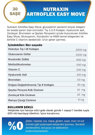 Artroflex Easy Move 30 Saşe 2 Adet