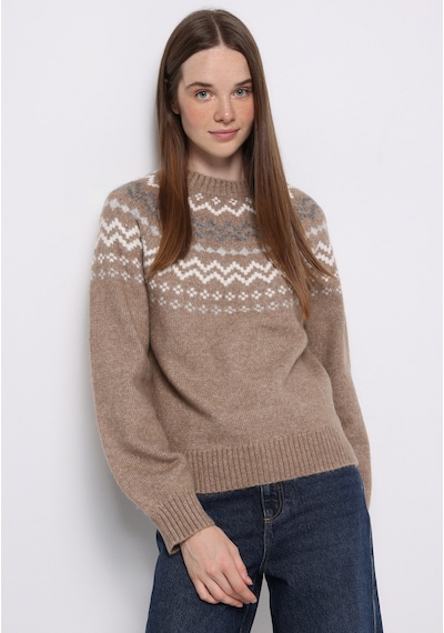 Colin's Colins Regular Fit Turtle Neck Baskılı Kadın Bej Kazak Cl1076626 Q1.v1 Lbr Light Brown Colin's Colins Regular Fit Turtle Neck Baskılı Kadın Bej Kazak Cl1076626 Q1.v1 Lbr Light Brown