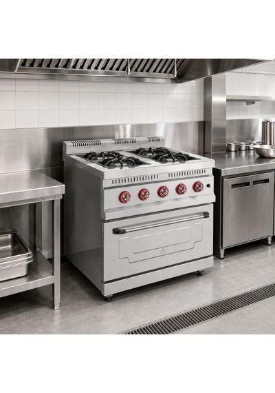Silverinox Doğalgazlı 4 Ocak 1 Fırın Kapasiteli Kuzine 100x100 Cm Diğer