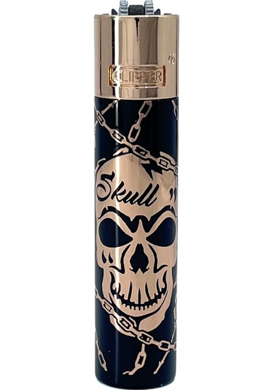 Clipper Deadly Chains Serisi Metal Çakmak - Rose Gold Siyah