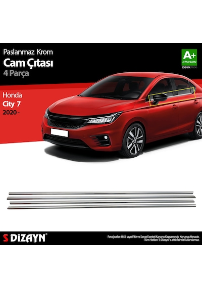 S-Dizayn Honda City Krom Cam Çıtası 4 Prç. 2020 Üzeri