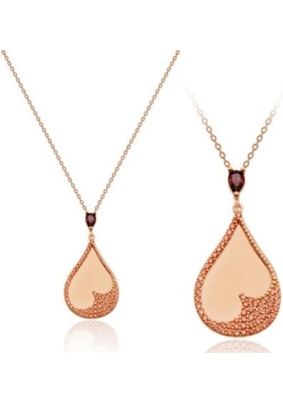 Diamond Line-Gülaylar - Pembe Altın 14 Ayar Damla Taş Kolye N11.24971