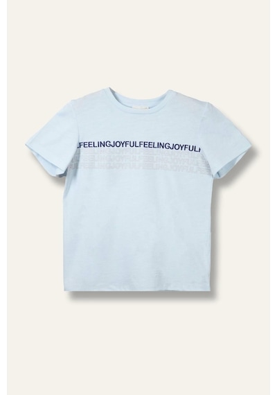 Mininio Erkek Çocuk Baskılı T-shirt - Açık Mavi Açık Mavi