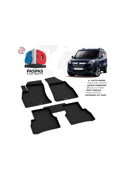Opel Combo D 4d Araca Özel Havuzlu Kauçuk Paspas 2012-2018
