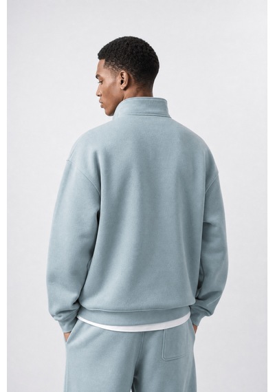 Erkek Respire Basic Half Zip Oversize Sweatshirt Prada