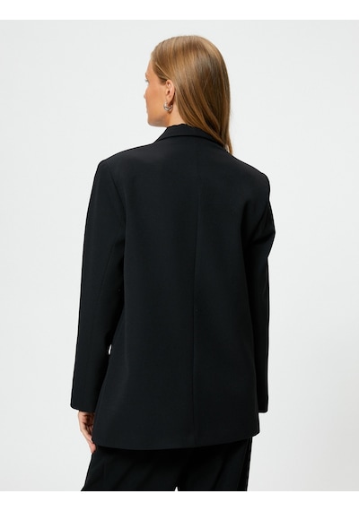 Koton Oversize Blazer Ceket Kapaklı Cepli Kruvaze Siyah 4wak50141uw 4WAK50141UW999 Siyah Koton Oversize Blazer Ceket Kapaklı Cepli Kruvaze Siyah 4wak50141uw 4WAK50141UW999 Siyah