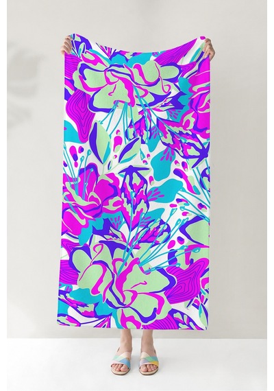 Çiçek Desenli Tropikal Plaj Havlusu-canlı Renkli Modern Floral Havuz Deniz Hızlı Kuruyan Örtü Havlu Dumanlı Şafak Çiçek Desenli Tropikal Plaj Havlusu-canlı Renkli Modern Floral Havuz Deniz Hızlı Kuruyan Örtü Havlu Dumanlı Şafak