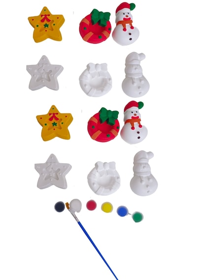 Eğitici Etkinlik Yılbaşı -neol-yıldız Kardan Adam 3'lü Set 2 Boyutlu 8 Cm 3 Adet