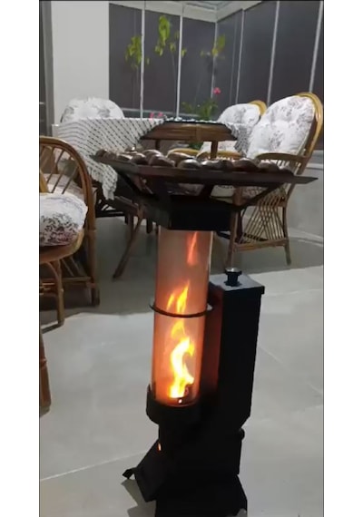 Realx Portatif Mini Camlı Pelet Soba