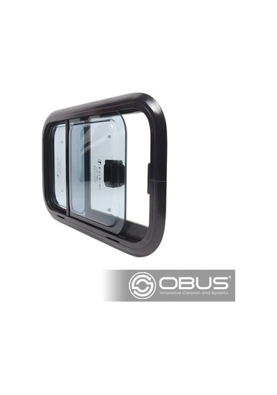 Obus Karavan Berhimi 300 500 Çift Katlı Sürgülü Karavan Penceresi Siyah