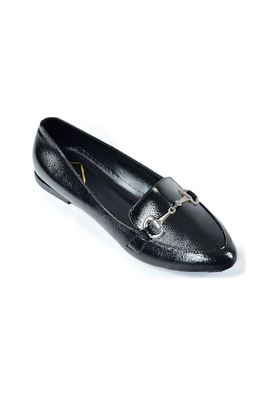 Fox Shoes Y290110008 Siyah Rugan Toka Detaylı Günlük Kadın Babet Siyah