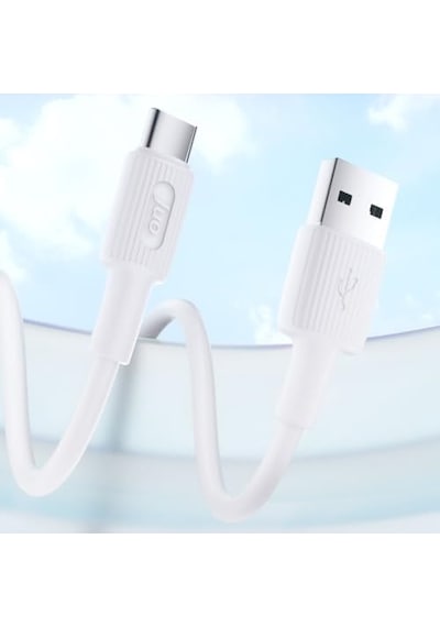 12w Usb-a To Type-c Silikon Hızlı Şarj Ve Data Kablosu Beyaz 2 Metre