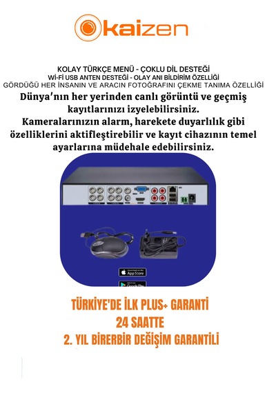 Kazıen 4 'lü 5 Mp Full Hd Yüz Ve Araç Tanımalı Kamera Sistemi Set