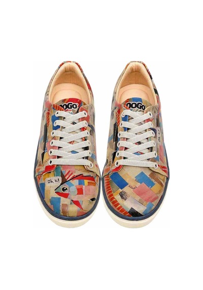 Kadın Vegan Deri Çok Renkli Sneakers - Hi Fish Tasarım